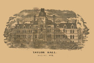 Taylor Hall, Wisconsin 1873 Old Town Map Custom Print - Racine Co.