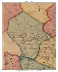 Middleton, Massachusetts 1856 Old Town Map Custom Print - Essex Co.