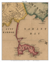 Nahant, Massachusetts 1856 Old Town Map Custom Print - Essex Co.