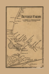Beverly Farms Village, Beverly, Massachusetts 1856 Old Town Map Custom Print - Essex Co.