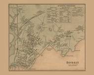 Beverly Village, Beverly, Massachusetts 1856 Old Town Map Custom Print - Essex Co.