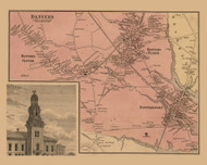 Danvers Village, Danvers, Massachusetts 1856 Old Town Map Custom Print - Essex Co.