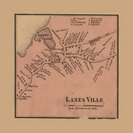 Lanesville Village, Gloucester, Massachusetts 1856 Old Town Map Custom Print - Essex Co.