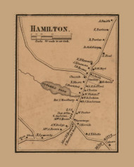 Hamilton Village, Hamilton, Massachusetts 1856 Old Town Map Custom Print - Essex Co.