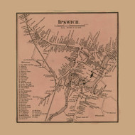 Ipswich Village, Ipswich, Massachusetts 1856 Old Town Map Custom Print - Essex Co.