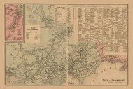 Lynn and Swampscott Villages, Lynn and Swampscott, Massachusetts 1856 Old Town Map Custom Print - Essex Co.