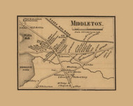 Middleton Village, Middleton, Massachusetts 1856 Old Town Map Custom Print - Essex Co.