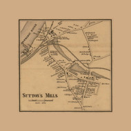 Sutton Mills Village, North Andover, Massachusetts 1856 Old Town Map Custom Print - Essex Co.
