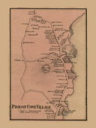 Pigeon Cove Village, Rockport, Massachusetts 1856 Old Town Map Custom Print - Essex Co.