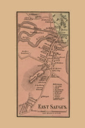 East Saugus Village, Saugus, Massachusetts 1856 Old Town Map Custom Print - Essex Co.