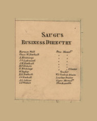 Business Directory, Saugus, Massachusetts 1856 Old Town Map Custom Print - Essex Co.
