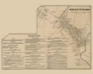 Hackettstown Village - , New Jersey 1860 Old Town Map Custom Print - Warren Co.