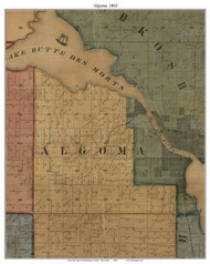 Algoma, Wisconsin 1862 Old Town Map Custom Print - Winnebago Co.