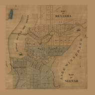 Menasha Village and Neenah Village, Wisconsin 1862 Old Town Map Custom Print - Winnebago Co.