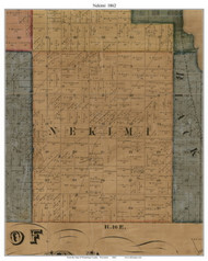 Nekimi, Wisconsin 1862 Old Town Map Custom Print - Winnebago Co.