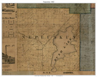 Nepeuskun, Wisconsin 1862 Old Town Map Custom Print - Winnebago Co.