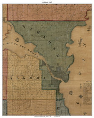 Oshkosh, Wisconsin 1862 Old Town Map Custom Print - Winnebago Co.