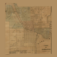 Oshkosh City, Wisconsin 1862 Old Town Map Custom Print - Winnebago Co.