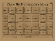 Butte Des Morts Village, Winneconnee, Wisconsin 1862 Old Town Map Custom Print - Winnebago Co.