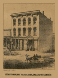 Eckstein Merchant Tailor & Mayer Jeweller and Watchmaker, Wisconsin 1862 Old Town Map Custom Print - Winnebago Co.