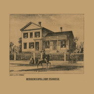 Libby Residence, Oshkosh, Wisconsin 1862 Old Town Map Custom Print - Winnebago Co.