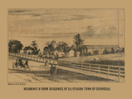 Stilson Residence and farm, Oshkosh, Wisconsin 1862 Old Town Map Custom Print - Winnebago Co.