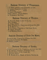 Winneconnee,Waukau, Butte Des Morts and Eureka Business Directories, Wisconsin 1862 Old Town Map Custom Print - Winnebago Co.