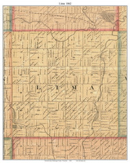 Lima, Wisconsin 1862 Old Town Map Custom Print - Sheboygan Co.