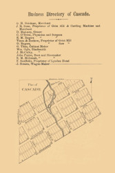 Cascade Village, Lyndon, Wisconsin 1862 Old Town Map Custom Print - Sheboygan Co.