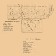 Plymouth Village and Quitquioc Village, Wisconsin 1862 Old Town Map Custom Print - Sheboygan Co.