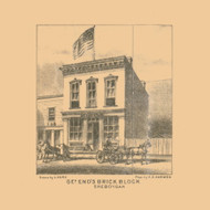 End's Brick Block, Sheboygan, Wisconsin 1862 Old Town Map Custom Print - Sheboygan Co.