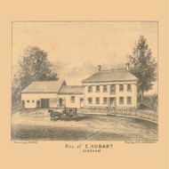 Hobart Residence, Hingham, Wisconsin 1862 Old Town Map Custom Print - Sheboygan Co.