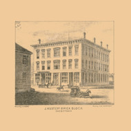 Kuster's Brick Block, Wisconsin 1862 Old Town Map Custom Print - Sheboygan Co.