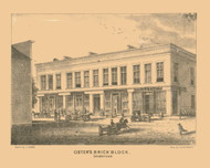 Osten's Brick Block, Wisconsin 1862 Old Town Map Custom Print - Sheboygan Co.