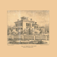 Taylor Residence, Sheboygan, Wisconsin 1862 Old Town Map Custom Print - Sheboygan Co.