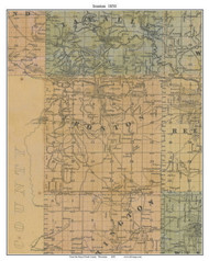 Ironton, Wisconsin 1850 Old Town Map Custom Print - Sauk Co.