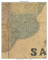 Prairie Du Sac, Wisconsin 1850 Old Town Map Custom Print - Sauk Co.
