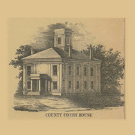 Sauk County Court House, Wisconsin 1850 Old Town Map Custom Print - Sauk Co.