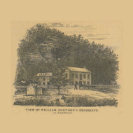 William Johnson Residence, Sauk Prairie, Wisconsin 1850 Old Town Map Custom Print - Sauk Co.