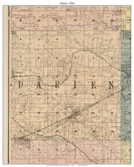 Darien, Wisconsin 1900 Old Town Map Custom Print - Walworth Co.