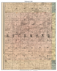 Richmond, Wisconsin 1900 Old Town Map Custom Print - Walworth Co.