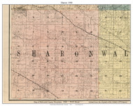 Sharon, Wisconsin 1900 Old Town Map Custom Print - Walworth Co.