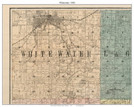 Whitewater, Wisconsin 1900 Old Town Map Custom Print - Walworth Co.