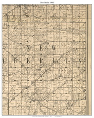 New Berlin, Wisconsin 1900 Old Town Map Custom Print - Waukesha Co.
