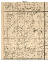 Ottawa, Wisconsin 1900 Old Town Map Custom Print - Waukesha Co.