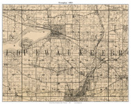 Pewaukee, Wisconsin 1900 Old Town Map Custom Print - Waukesha Co.