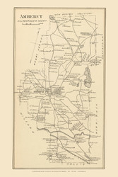 Amherst, New Hampshire 1892 Old Town Map CUSTOM Reprint - Hurd State Atlas Hillsboro