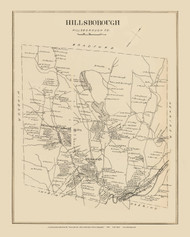 Hillsborough, New Hampshire 1892 Old Town Map CUSTOM Reprint - Hurd State Atlas Hillsboro