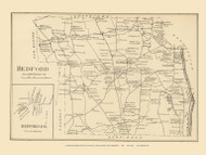 Bedford, New Hampshire 1892 Old Town Map CUSTOM Reprint - Hurd State Atlas Hillsboro
