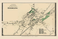 Sterling Village, Massachusetts 1870 Old Map Reprint - Worcester Co. Atlas 34a